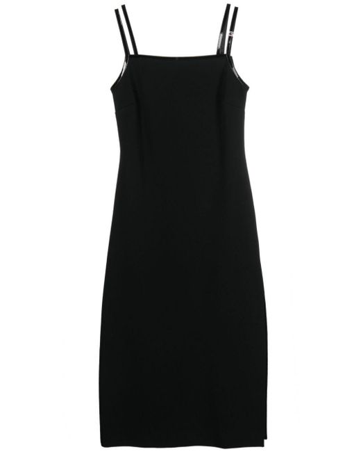Gucci Black Jersey Midi Dress With Crystal G Square