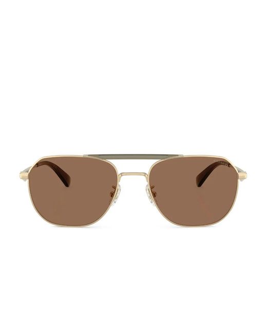 COACH Brown Pilot-Frame Sunglasses for men