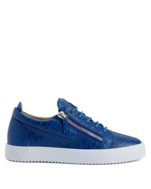 Giuseppe Zanotti Frankie Sneakers mit Kroko-Effekt in Blue für Herren