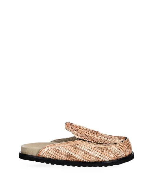 Filling Pieces White Panier Woven-Design Slip-On Mules for men
