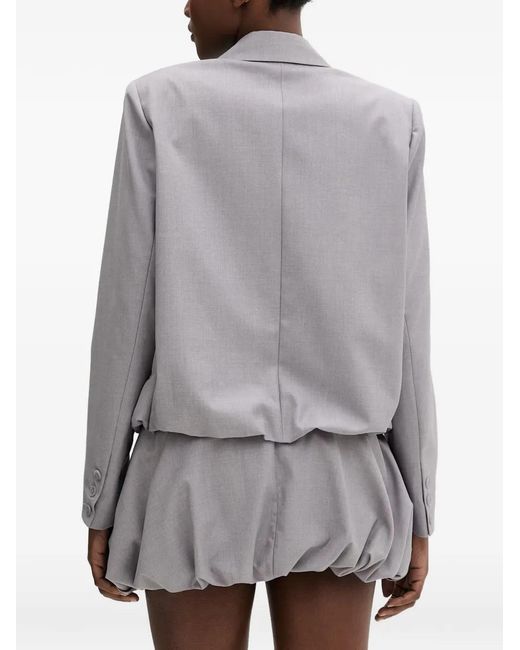 Isabelle Blanche Gray Bubble-Hem Blazer