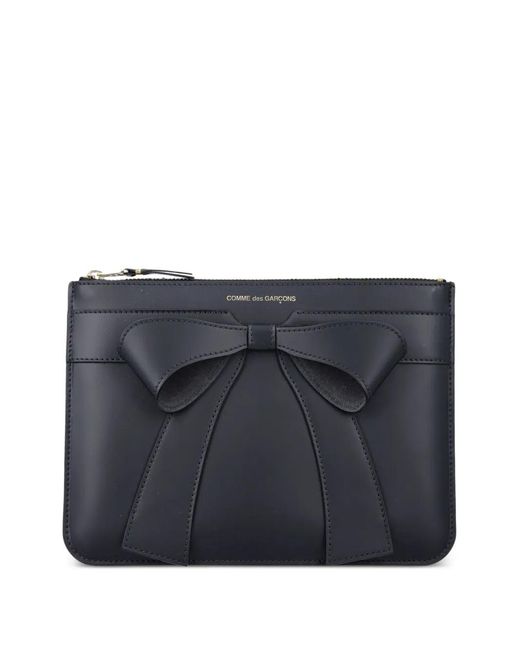 Comme des Garçons Blue Bow-Detail Clutch Bag