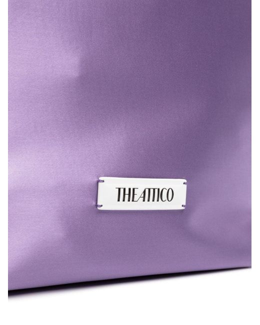 Bolso shopper con placa del logo The Attico de color Purple
