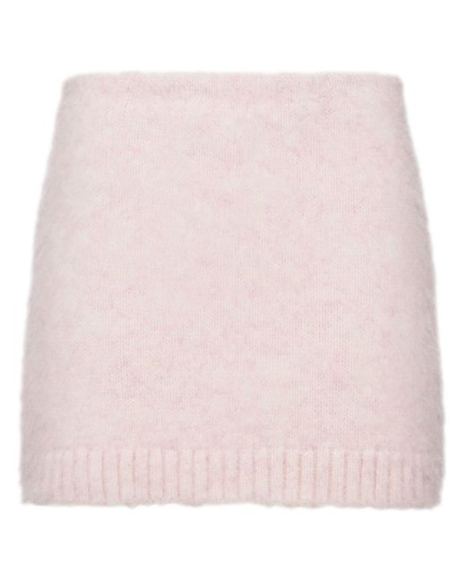 Chemise en laine à logo triangulaire Prada en coloris Pink