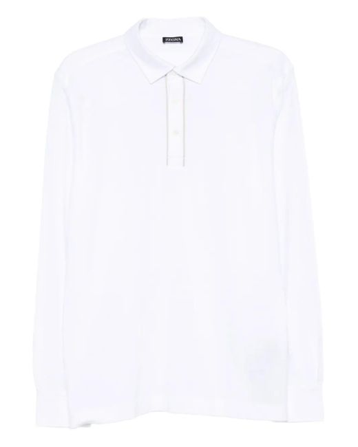 Polo À Manches Longues Zegna pour homme en coloris White