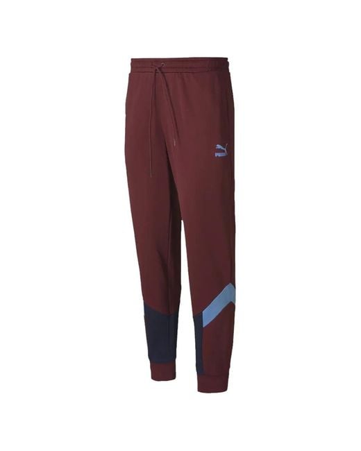 PUMA Purple Manchester City Fc-Logo Tracksuit Bottoms for men