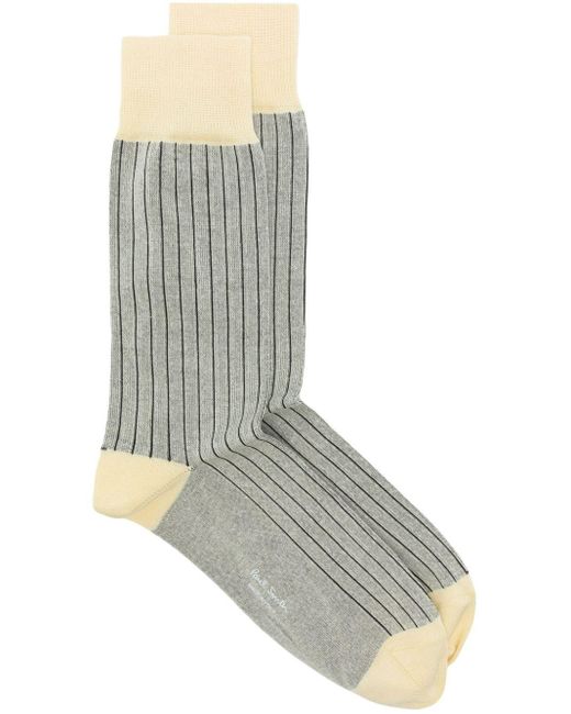 Paul Smith Gray Ribbed Ankle Socks for men