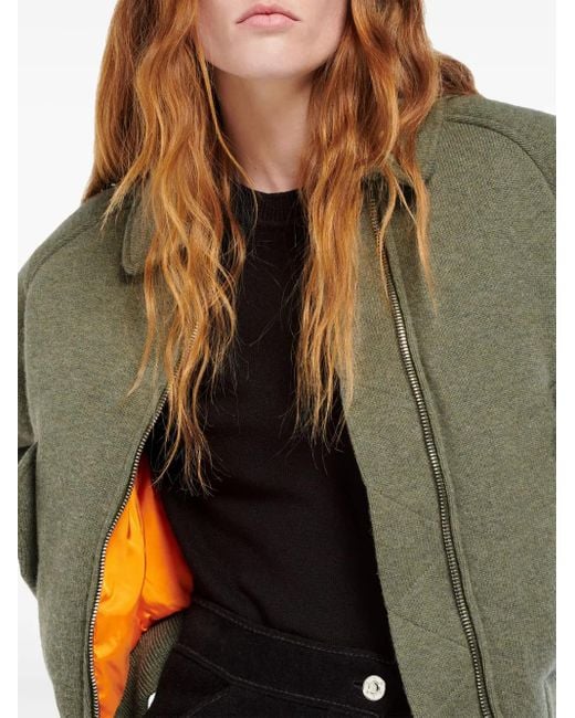 Barrie Green Knitted Bomber Jacket