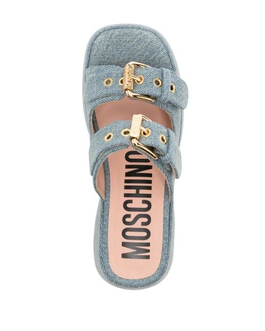 Moschino Blue Dolly Jeans-Mules 75mm