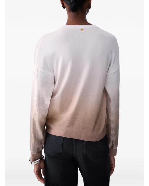 Liu Jo White Dégradé Sweater With Sequins