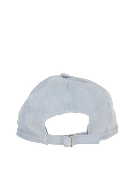 Isaia Blue Suede Baseball Cap for men