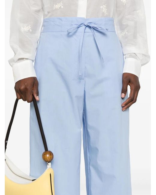 P.A.R.O.S.H. Blue Cotton Trousers