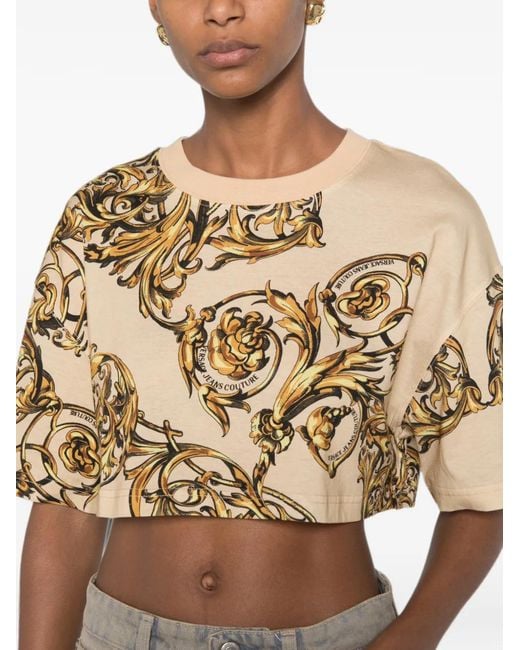 Versace Jeans Couture Metallic Baroque-Print T-Shirt