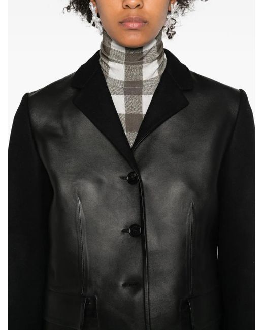 Chaqueta con paneles de cuero Marni de color Black