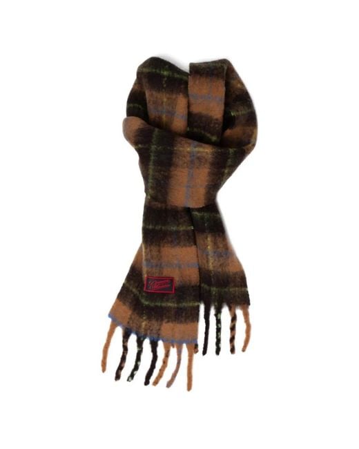 Damson Madder Black Fluffy Check Scarf