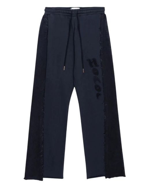 Honor The Gift Blue Denim-Panel Track Pants for men