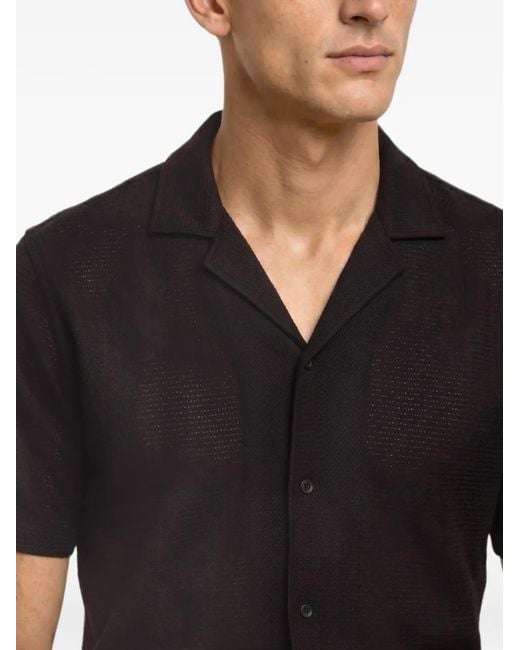 Orlebar Brown Black Maitan Open-Weave Shirt for men