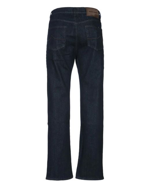 Jacob Cohen Blue Logo-Patch Jeans for men