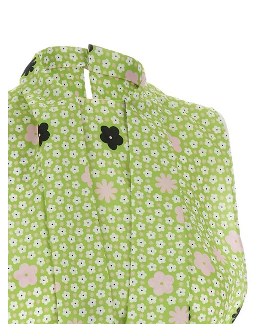 MM6 by Maison Margiela Green Floral Print Scarf Top