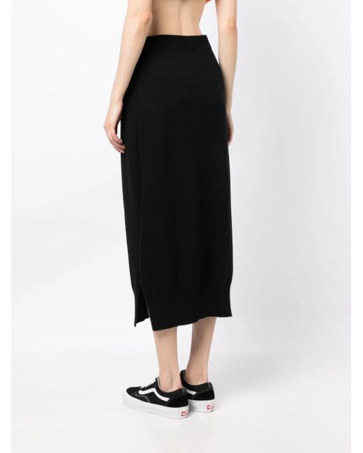 Barrie Black High-Waisted Knit Skirt