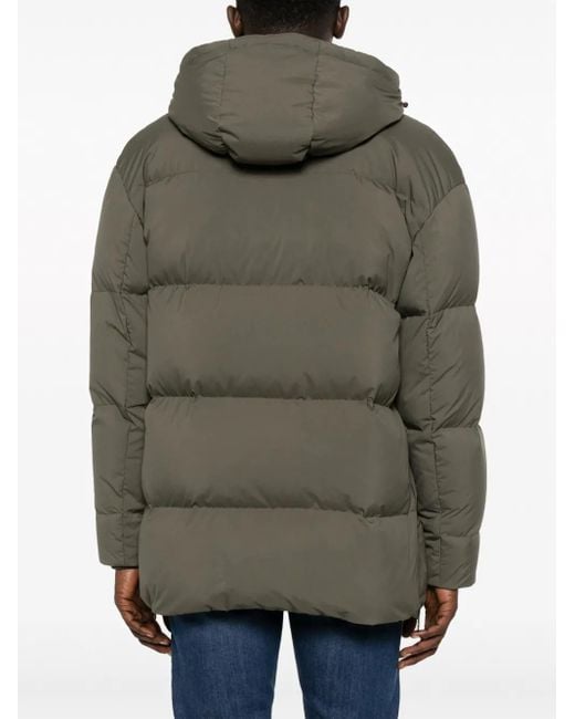Canali Green Hooded Padded Jacket for men