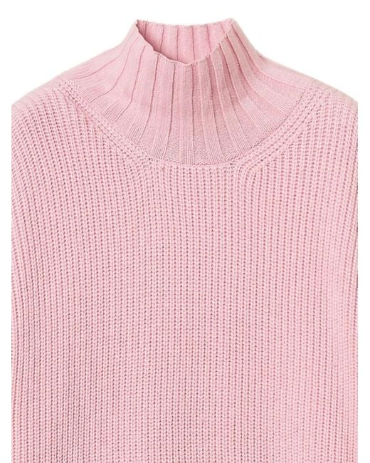 Maglione A Coste Con Collo Alto di Twinset in Pink