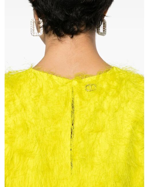 Twinset Yellow Thread-Detail Dress