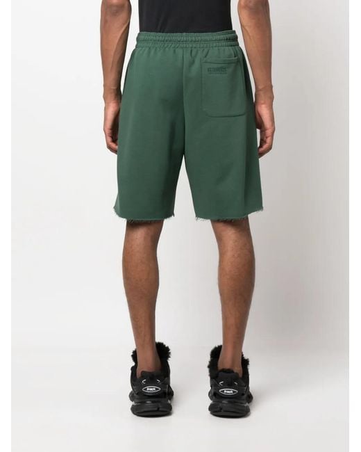 Vetements Green Polizei Raw-edge Shorts for men