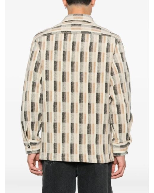 A.P.C. Natural Checked Wool Jacket for men