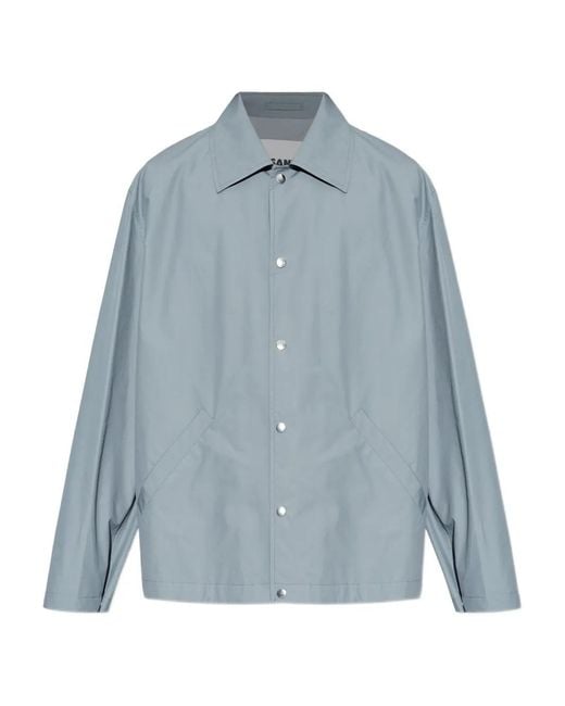 Jil Sander Blue Cotton Jacket for men