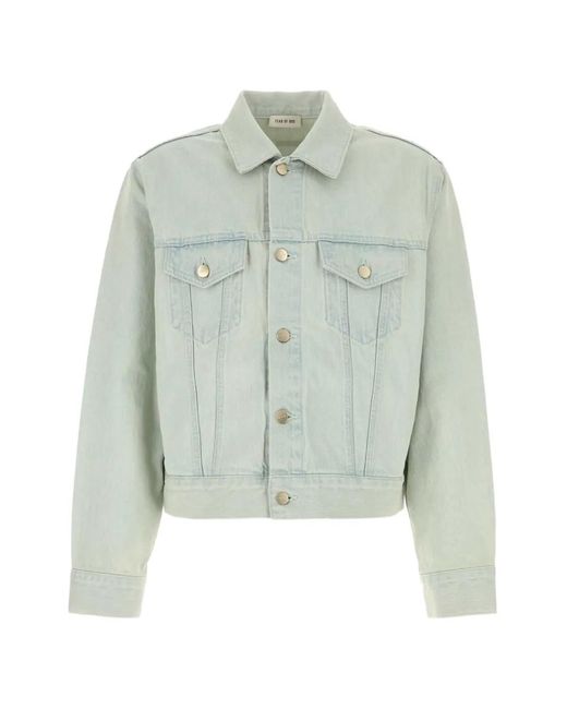 Fear Of God Blue Bleach-Wash Denim Jacket for men