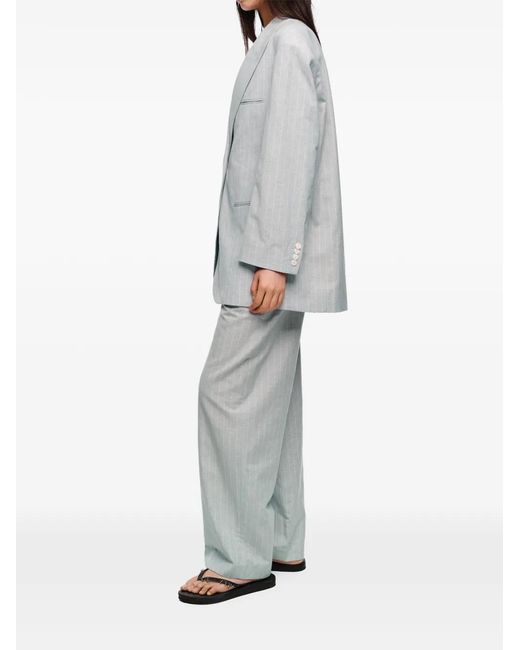 Bimba Y Lola Gray Pinstripe Single-Button Blazer