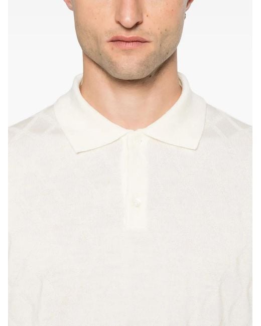 Canali White Long-Sleeve Polo Shirt for men