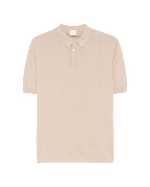 Eleventy White Knitted Polo Shirt for men