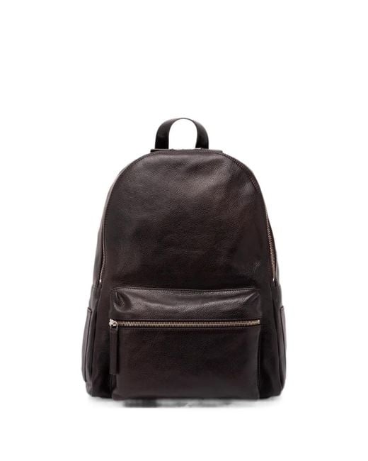 Orciani Black Lagoon Leather Backpack for men
