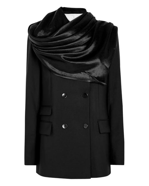 Maria McManus Black Double-Breasted Cloak Blazer