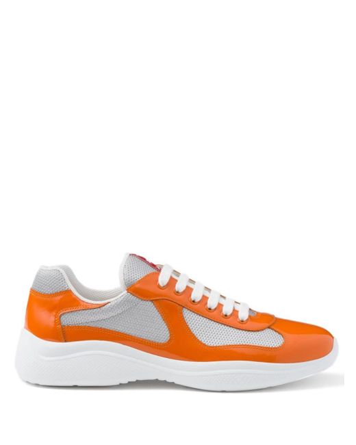 Prada Americas Cup Sneakers in Orange für Herren