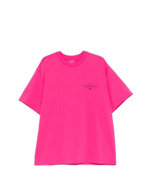 ANTI SOCIAL SOCIAL CLUB Pink X Songzio Logo-Print Short-Sleeve T-Shirt for men