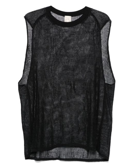 Jan Jan Van Essche Black Mesh Tank Top for men