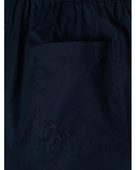 Laneus Blue Melrose Elasticated Embroidered Shorts for men