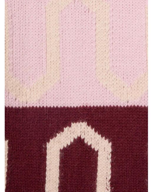 LaDoubleJ Pink Patterned Turtleneck Sweater