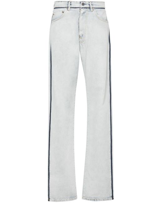 Jeans dritti con effetto schiarito di Maison Margiela in White