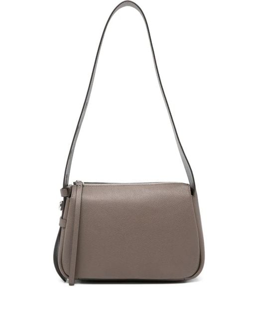 Tory Burch Gray Leather Shoulder Bag