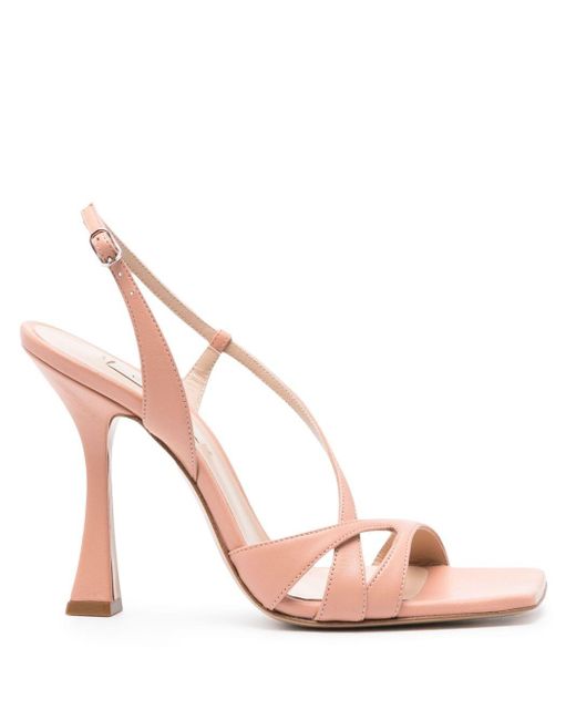 Casadei Pink Geraldine 100mm Leather Sandals