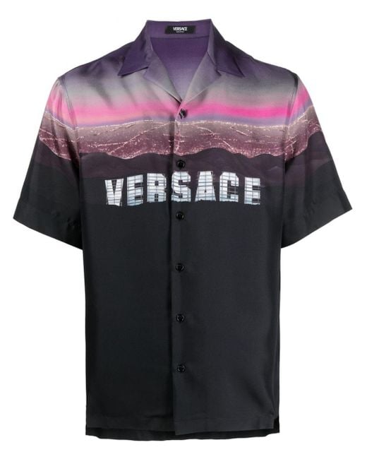 Versace Hills Bowling Shirt in het Black voor heren