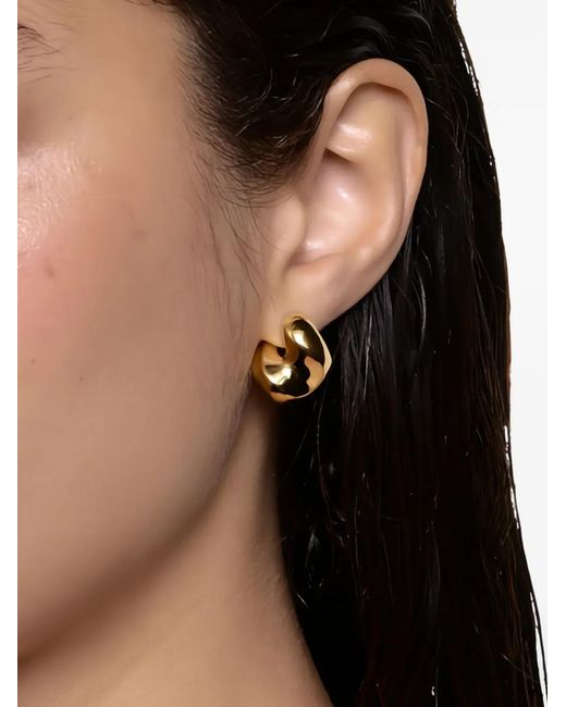 Maria Black Metallic Small Saddle Earring