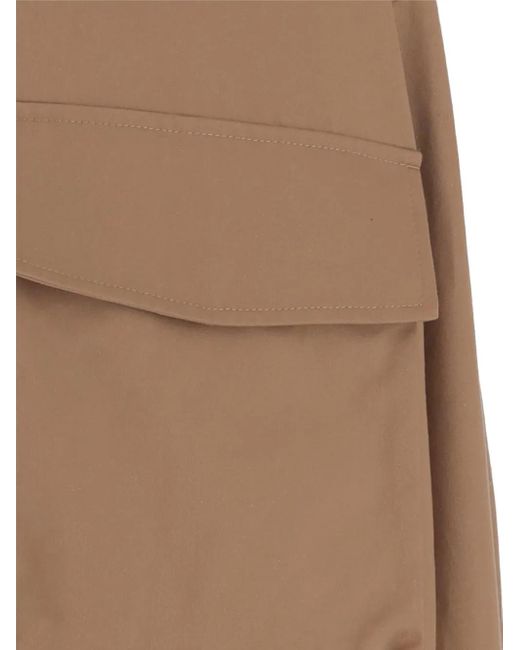 ARMARIUM Brown High-Collar Patch-Pocket Hooded Jacket