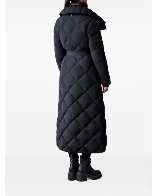 Mackage Blue Laurella Diamond-Quilted Belted Coat