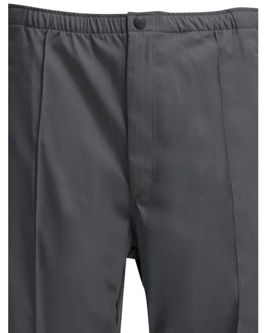 Needles Gray Logo-Detail Trousers for men