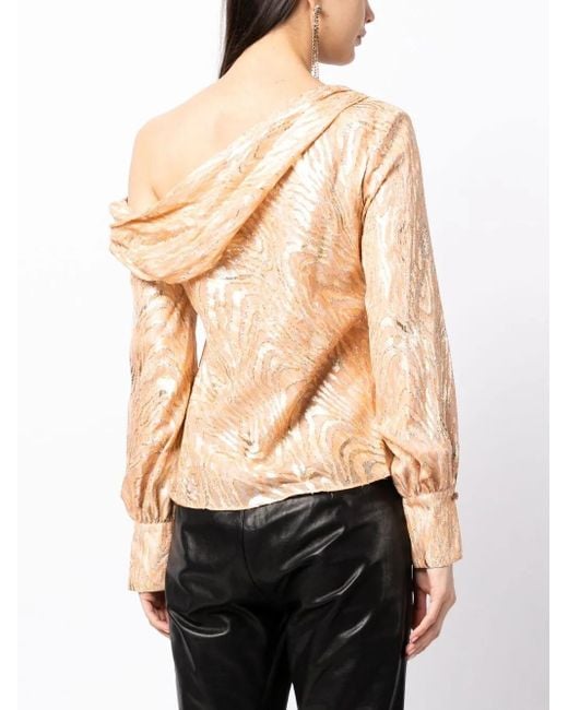 Jonathan Simkhai Natural Blouse Alice Moire À Imprimé Abstrait